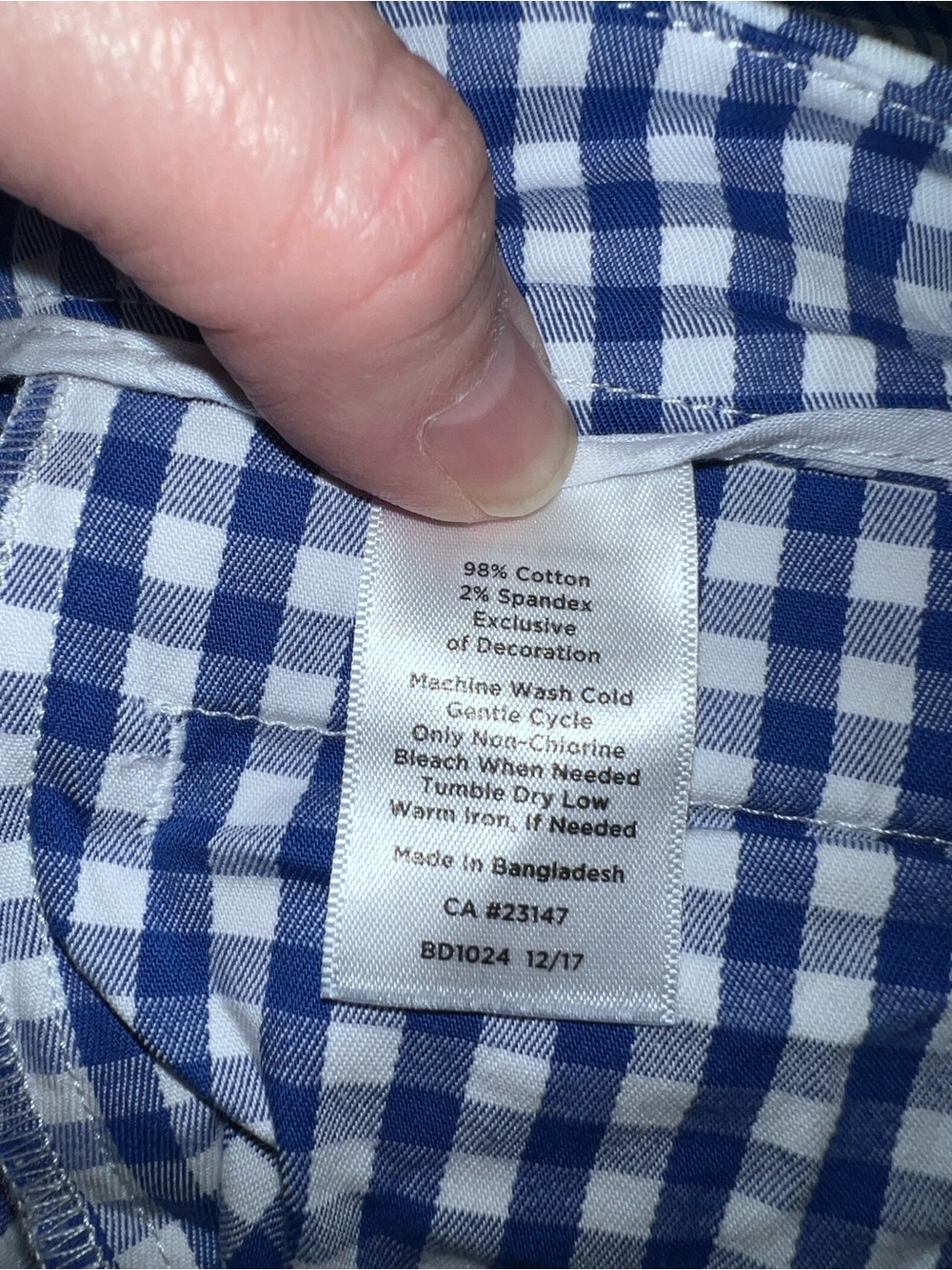 💙 Talbots Petites Blue White Gingham Capri Pants Women’s 14P Coastal Preppy💙 - Picture 5 of 11